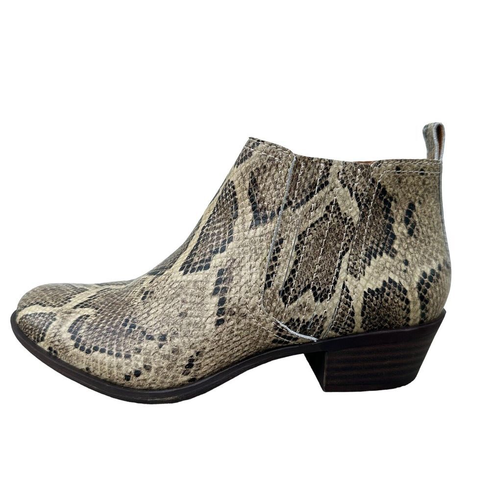 Lucky Brand Women's‎ 7 M Booties Boots BIMARE Snakeprint Ankle Zip Western